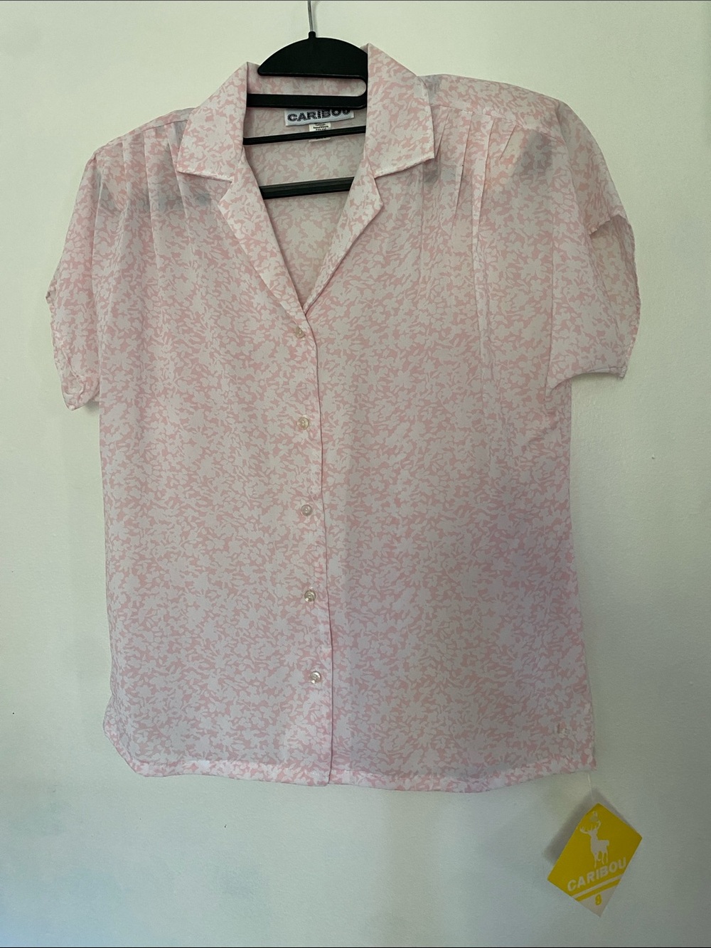 Vintage Caribou Blouse 80s/90s New with Tags - Pastel Pink - Size :8